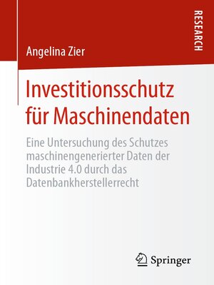 cover image of Investitionsschutz für Maschinendaten